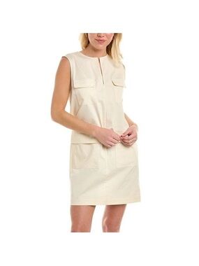 Theory Sleeveless Ecru Chino mini Dress